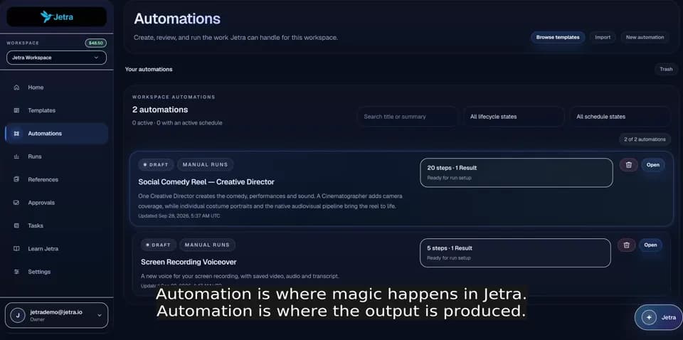 Automations walkthrough preview