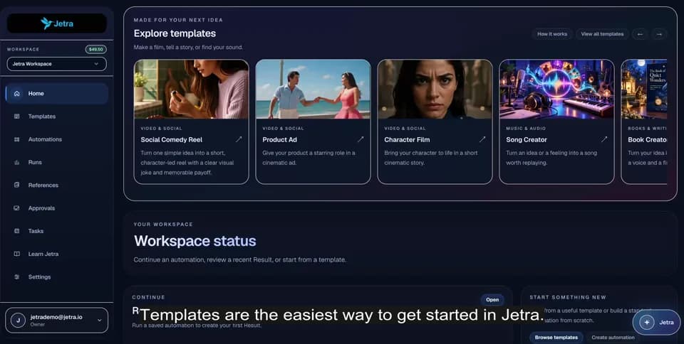 Templates walkthrough preview